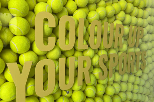 Sportkind Store - Tennisball-Wand mit Slogan "Colour up your sports"