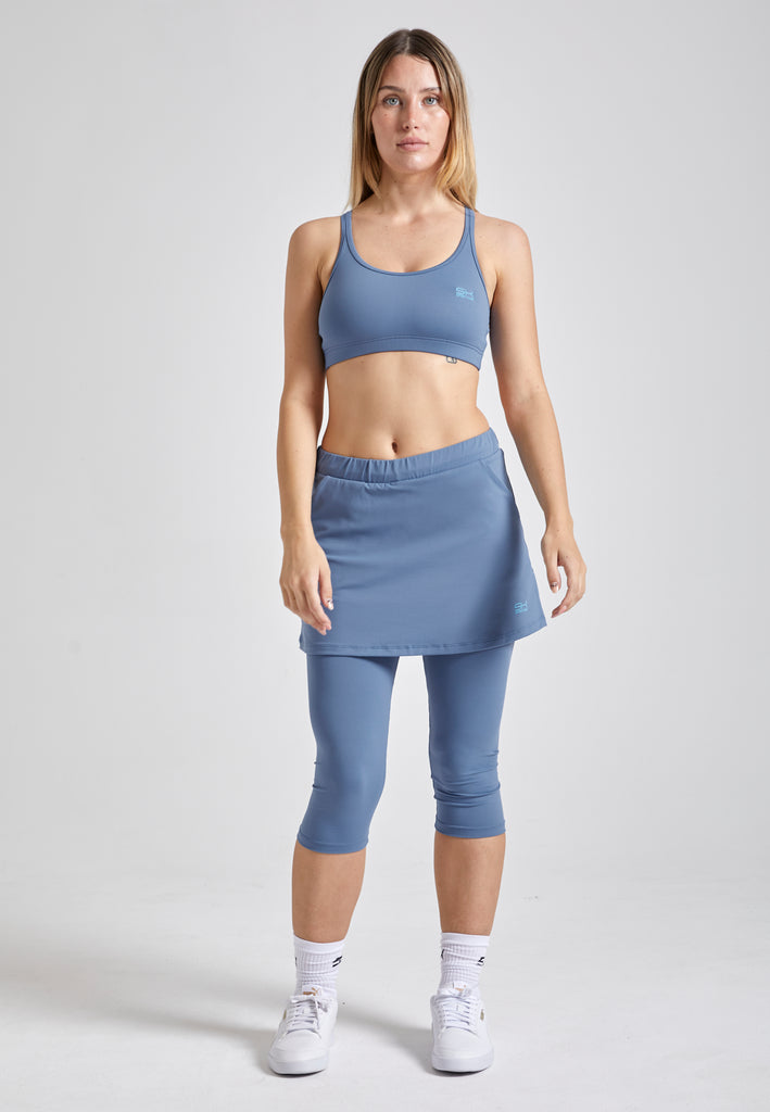 Mädchen & Damen 2-in-1 Tennisrock mit Leggings / Skapri, grau blau von SPORTKIND