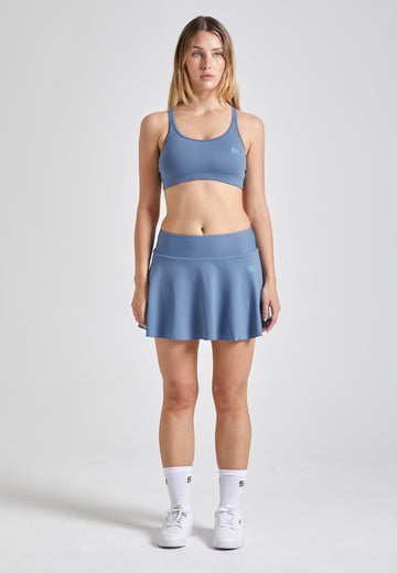 Mädchen & Damen Advantage Tennisrock / Skort mit Ballhalter, grau blau von SPORTKIND