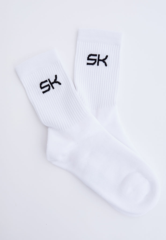 Unisex und Gender Lange Tennissocken, weiß von SPORTKIND