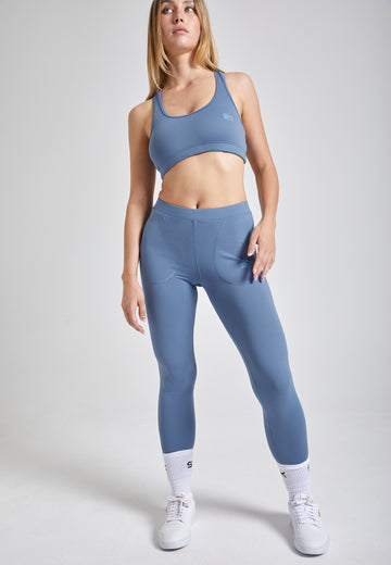 Mädchen & Damen Sport BH breite Traeger, grau blau von SPORTKIND