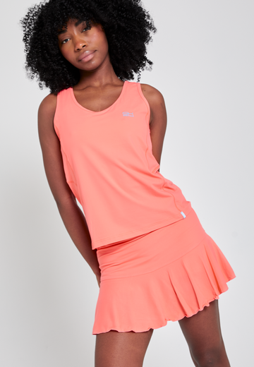 Mädchen & Damen Tennis Loose Fit Tanktop Basic, apricot von SPORTKIND