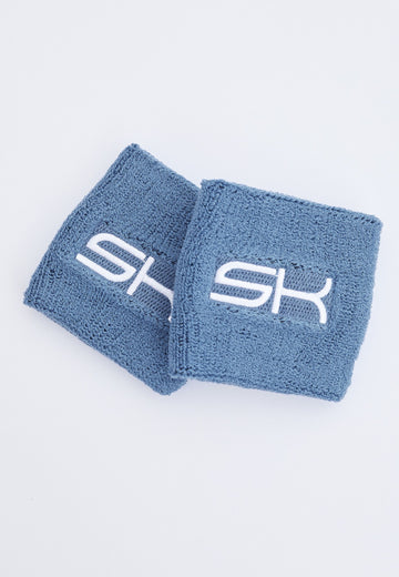 Unisex Tennis Schweissband klein 2er Set, grau blau von SPORTKIND