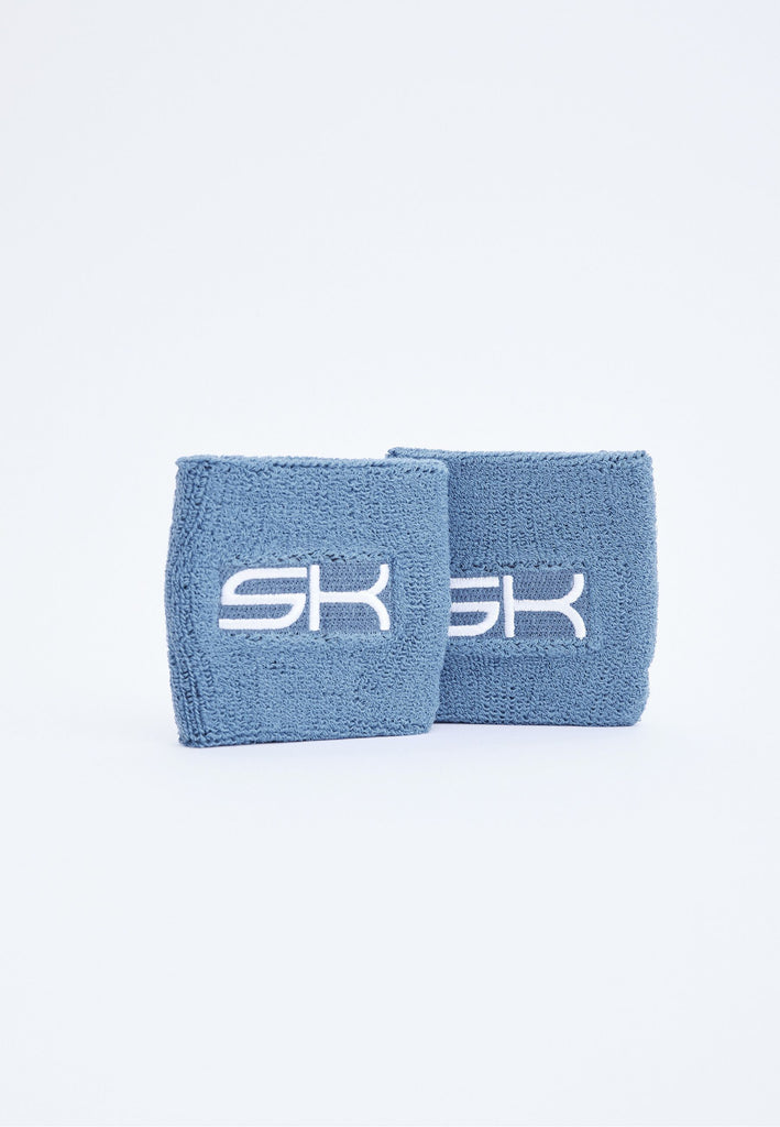 Unisex Tennis Schweissband klein 2er Set, grau blau von SPORTKIND