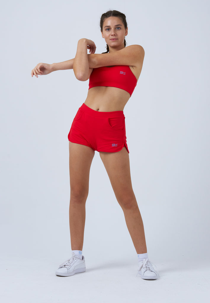 Mädchen & Damen und Gender Tennis Shorts 2-in-1, rot von SPORTKIND