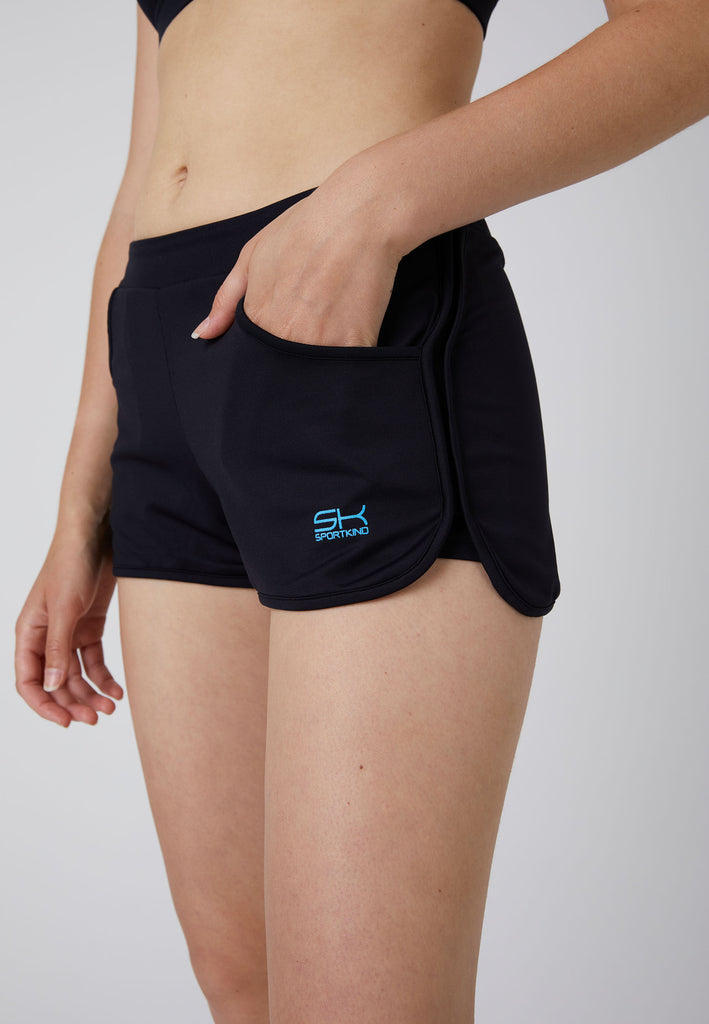 Mädchen & Damen und Gender Tennis Shorts 2-in-1, schwarz von SPORTKIND