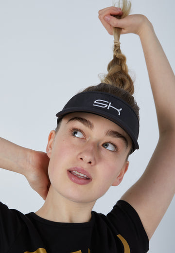 Unisex und Gender Tennis Sun Visor, schwarz von SPORTKIND