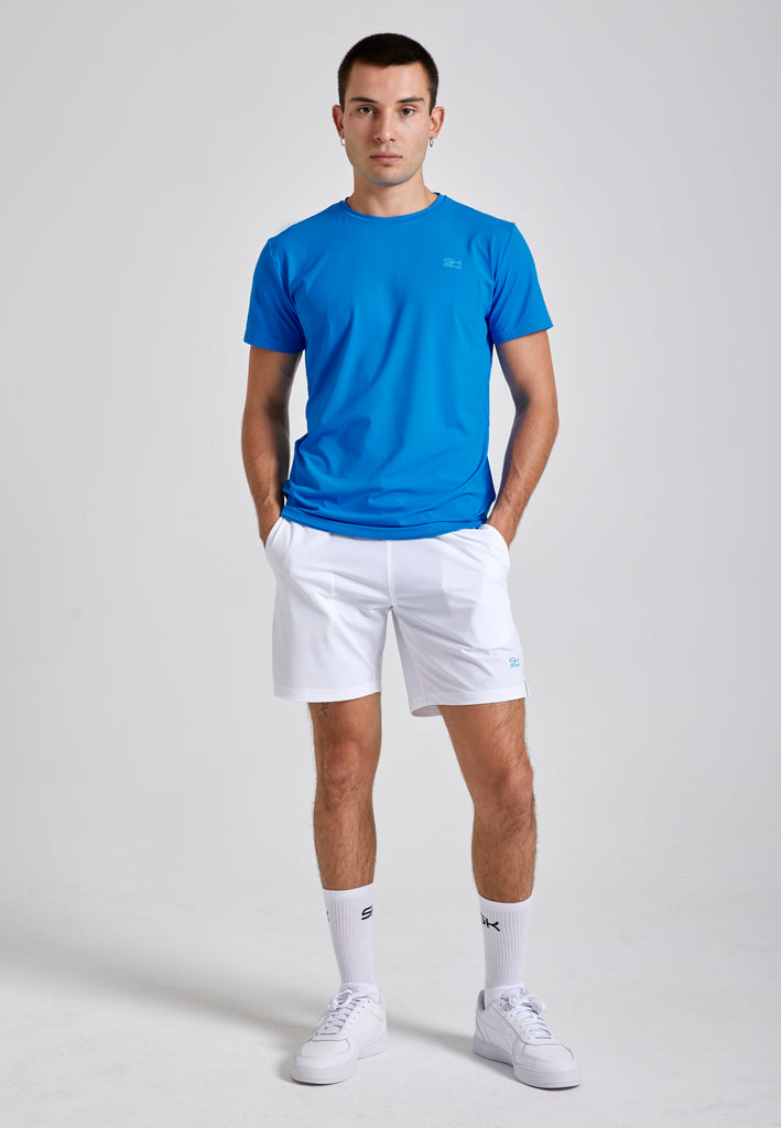 Jungen & Herren Tennis T-Shirt Rundhals, cyan blau von SPORTKIND