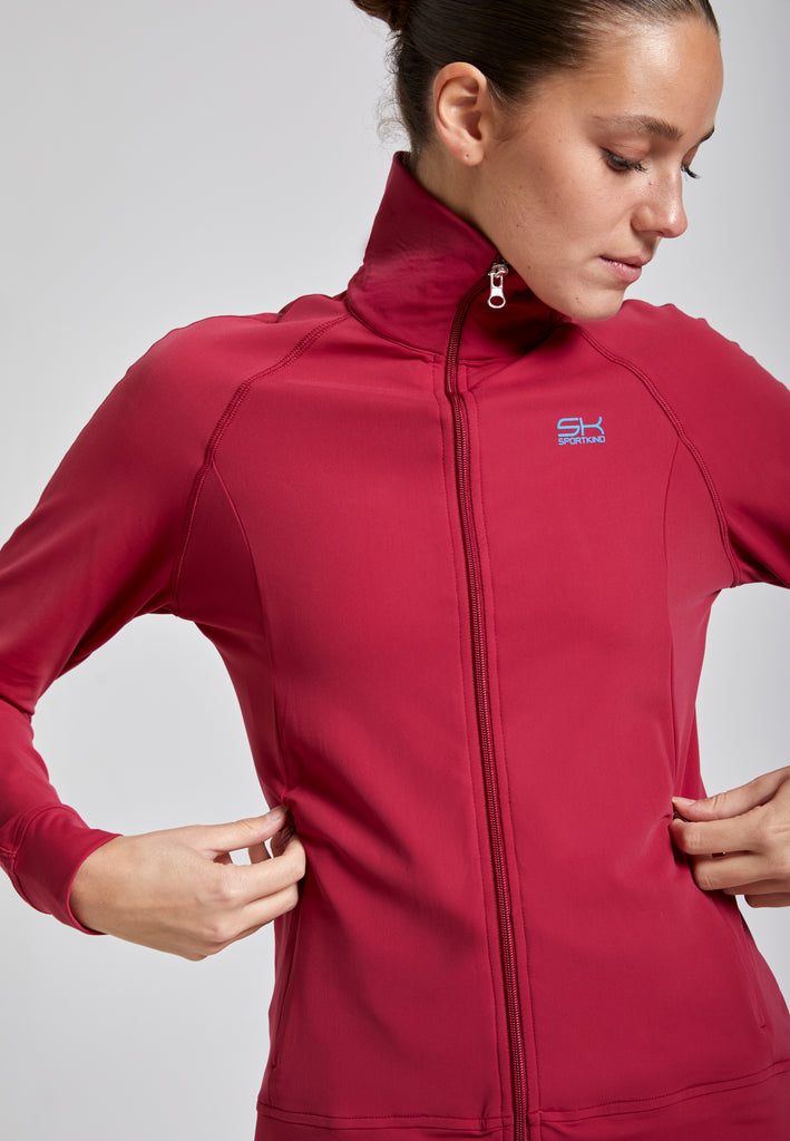 Mädchen & Damen Tennis Trainingsjacke, bordeaux rot von SPORTKIND