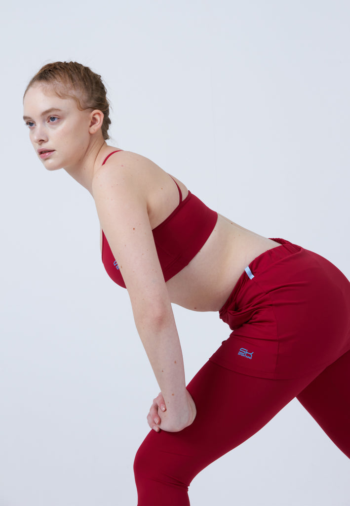 Mädchen & Damen und Gender 2-in-1 Tennisrock mit Leggings / Skapri, bordeaux rot von SPORTKIND