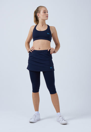 Mädchen & Damen und Gender 2-in-1 Tennisrock mit Leggings / Skapri, navy blau von SPORTKIND