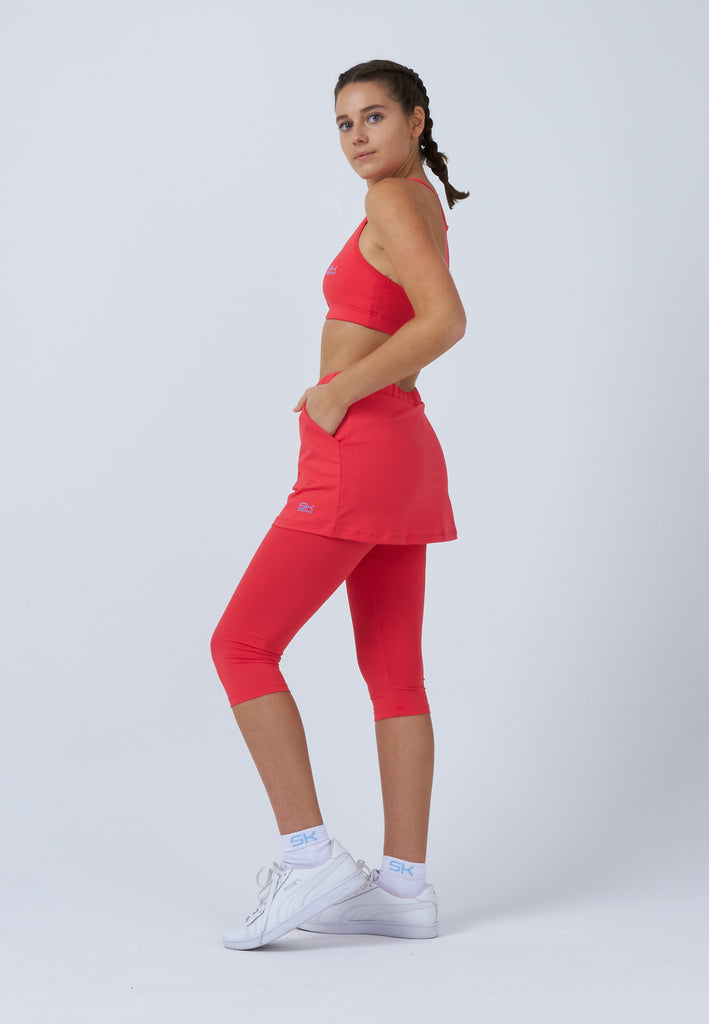 Mädchen & Damen und Gender 2-in-1 Tennisrock mit Leggings / Skapri, pfirsich von SPORTKIND