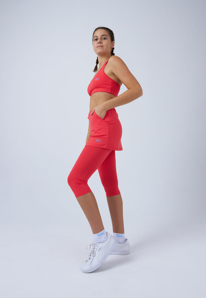 Mädchen & Damen und Gender 2-in-1 Tennisrock mit Leggings / Skapri, pfirsich von SPORTKIND