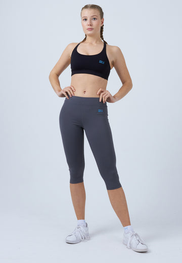 Mädchen & Damen und Gender 3/4 Sport Leggings, grau von SPORTKIND