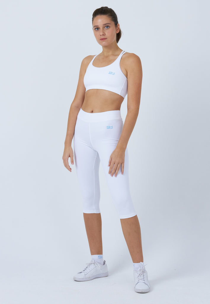 Mädchen & Damen und Gender 3/4 Sport Leggings, weiß von SPORTKIND