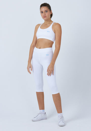 Mädchen & Damen und Gender 3/4 Sport Leggings, weiß von SPORTKIND