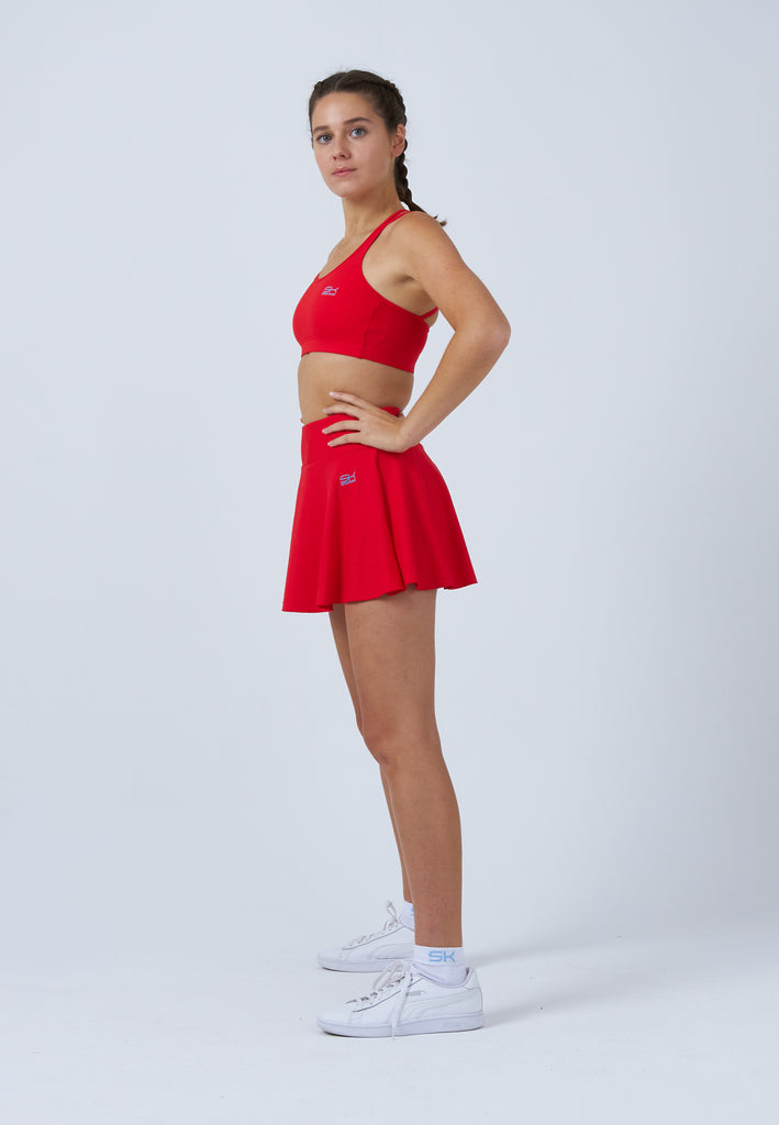 Mädchen & Damen und Gender Advantage Tennisrock / Skort mit Ballhalter, rot von SPORTKIND