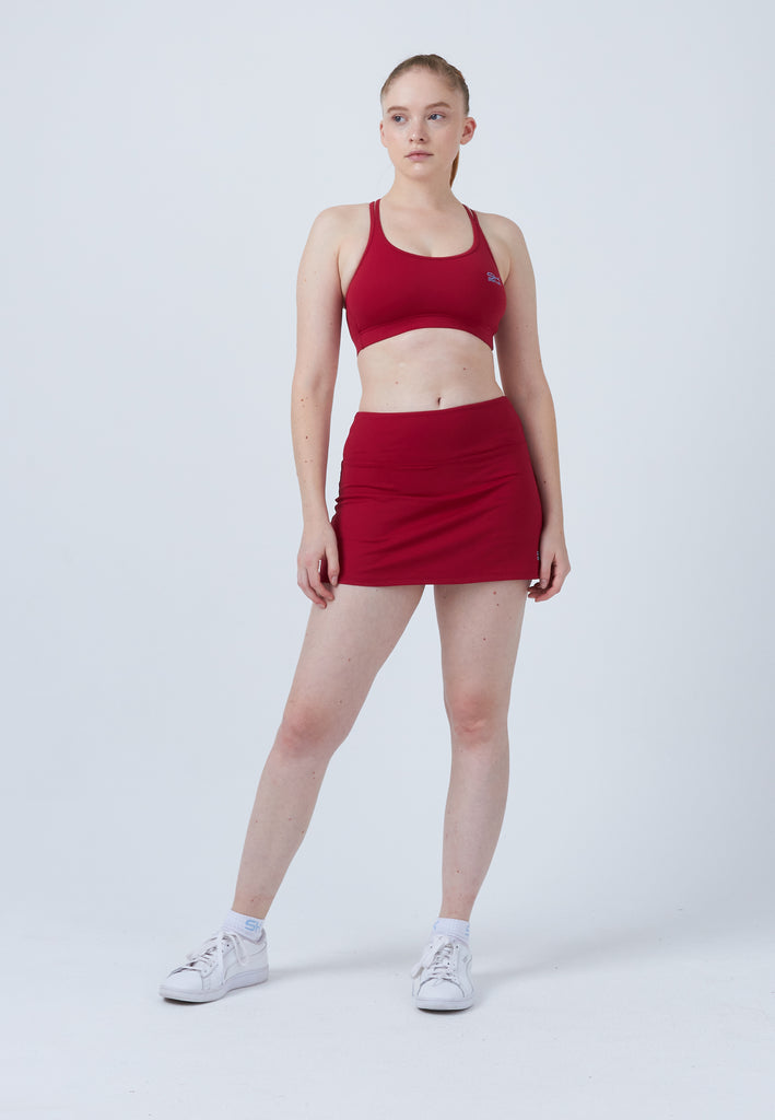 Mädchen & Damen und Gender Basic Tennisrock / Skort, bordeaux rot von SPORTKIND