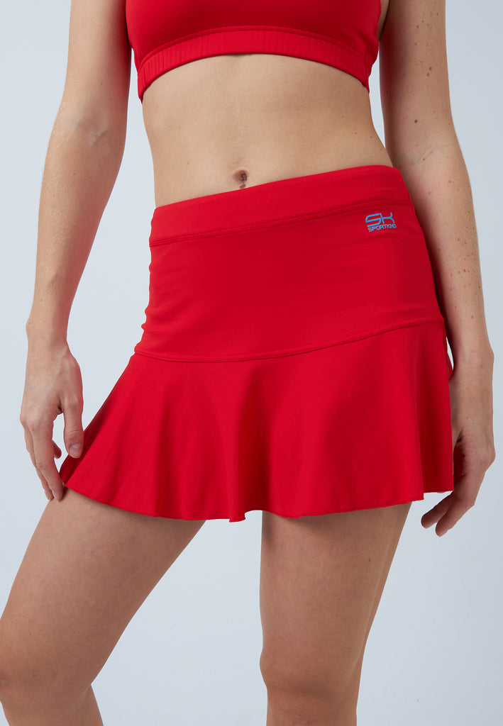 Mädchen & Damen und Gender Glockiger Tennisrock / Skort, rot von SPORTKIND