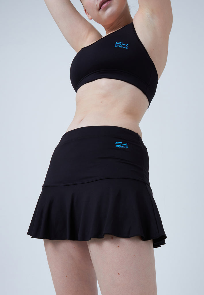 Mädchen & Damen und Gender Glockiger Tennisrock / Skort, schwarz von SPORTKIND