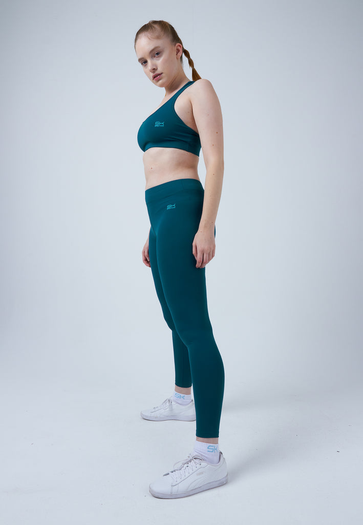 Mädchen & Damen und Gender Sport Leggings lang, petrol grün von SPORTKIND