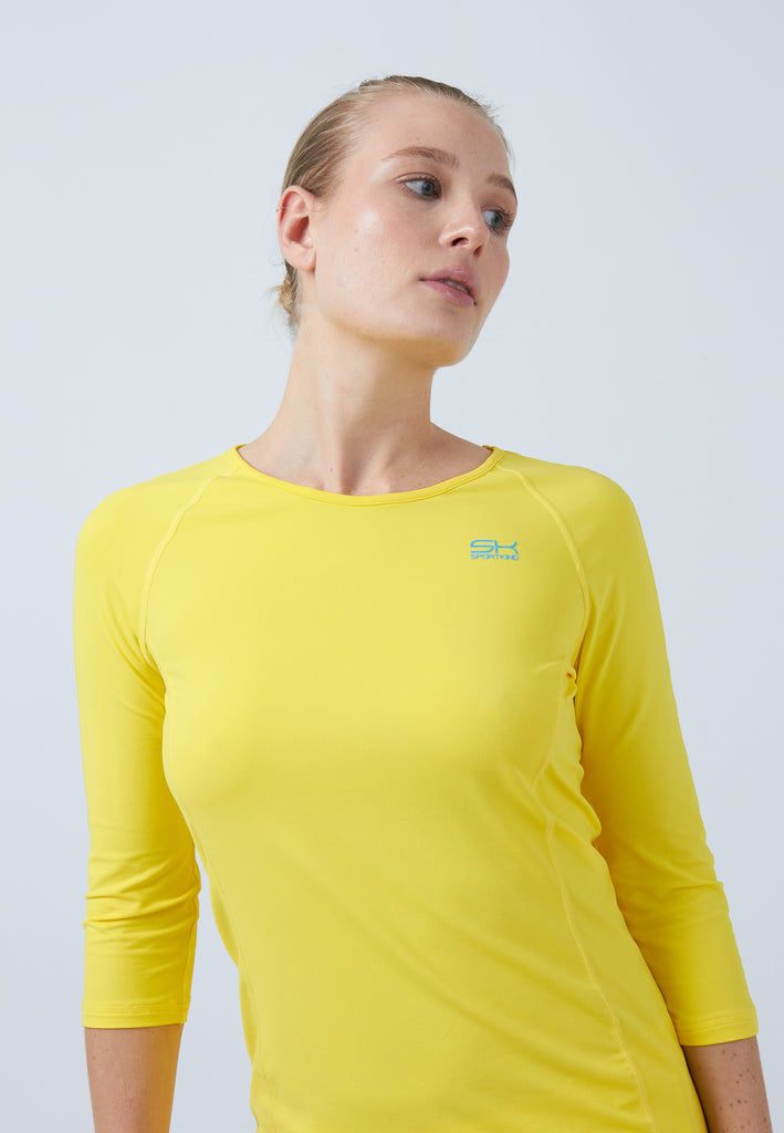 Mädchen & Damen und Gender Tennis 3/4-Longsleeve Shirt, gelb von SPORTKIND