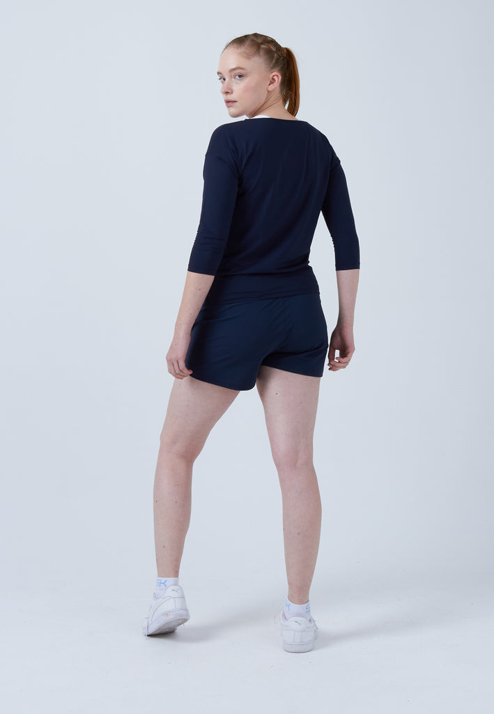 Mädchen & Damen und Gender Tennis 3/4 Loose Fit Shirt, navy blau von SPORTKIND