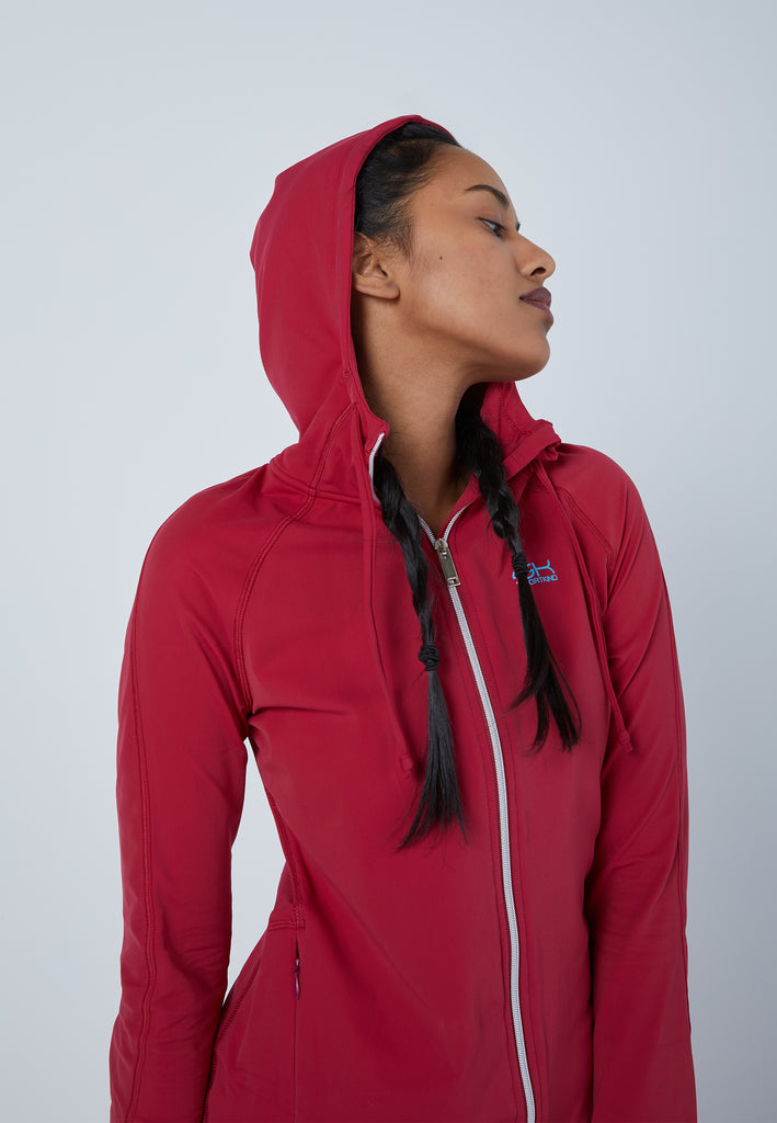 Mädchen & Damen und Gender Tennis Joggingjacke mit Kapuze, bordeaux rot von SPORTKIND