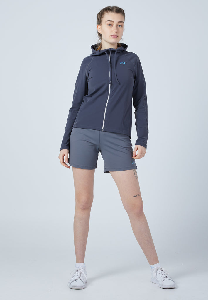 Mädchen & Damen und Gender Tennis Joggingjacke mit Kapuze, dunkelgrau von SPORTKIND