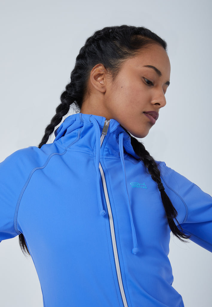 Mädchen & Damen und Gender Tennis Joggingjacke mit Kapuze, kornblumen blau von SPORTKIND