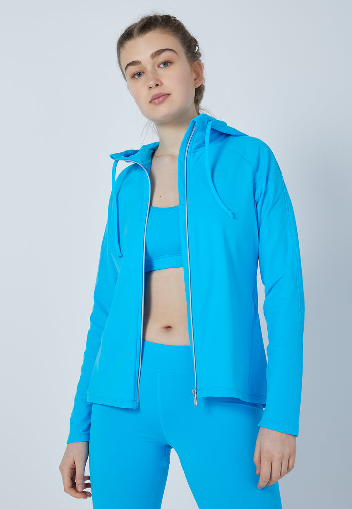 Mädchen & Damen und Gender Tennis Joggingjacke mit Kapuze, türkis von SPORTKIND