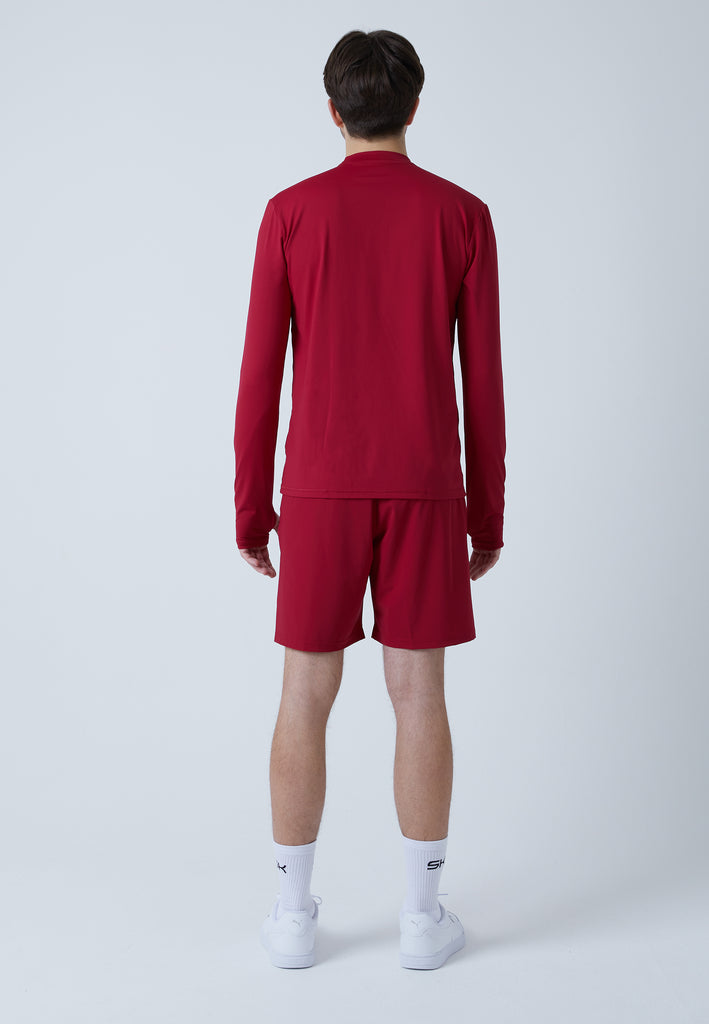 Jungen & Herren und Gender Tennis Langarmshirt High-Neck Herren & Jungen, bordeaux rot von SPORTKIND