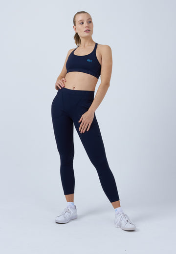 Mädchen & Damen und Gender Tennis Leggings mit Taschen lang, navy blau von SPORTKIND