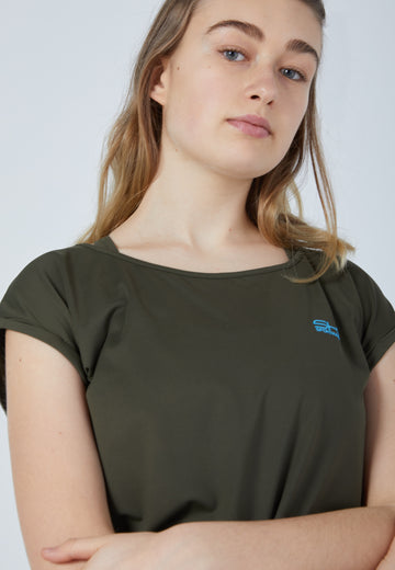 Mädchen & Damen und Gender Tennis Loose Fit Shirt, khaki von SPORTKIND