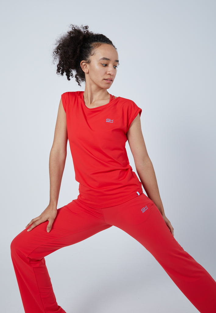 Mädchen & Damen und Gender Tennis Loose Fit Shirt, rot von SPORTKIND