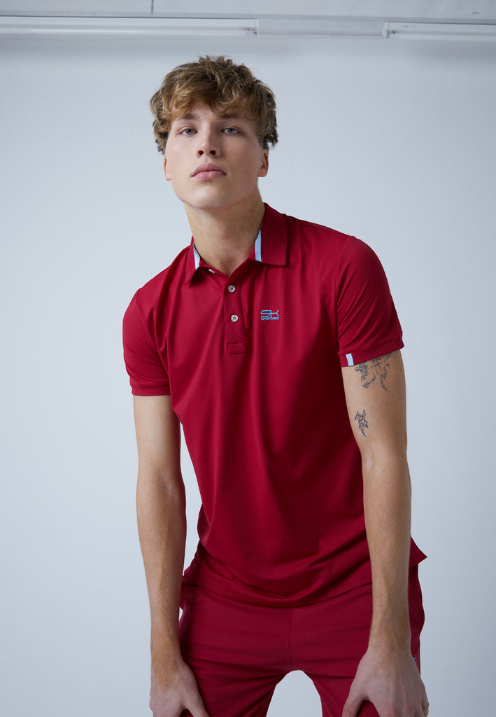 Jungen & Herren und Gender Tennis Poloshirt Herren & Jungen, bordeaux rot von SPORTKIND