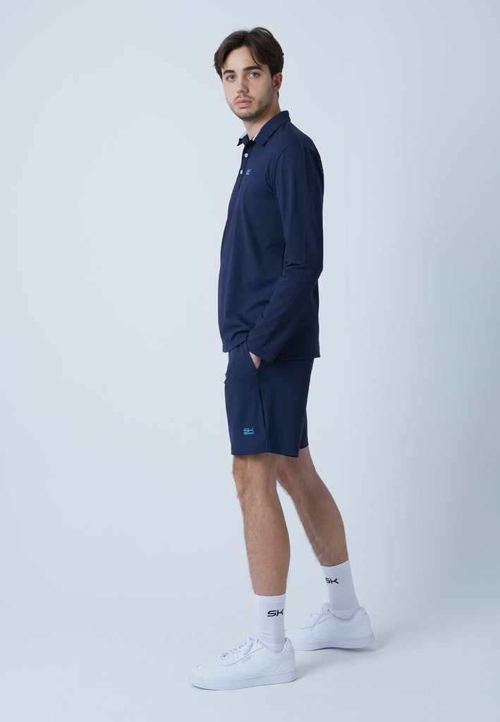 Jungen & Herren und Gender Tennis Poloshirt Langarm Herren & Jungen, navy blau von SPORTKIND