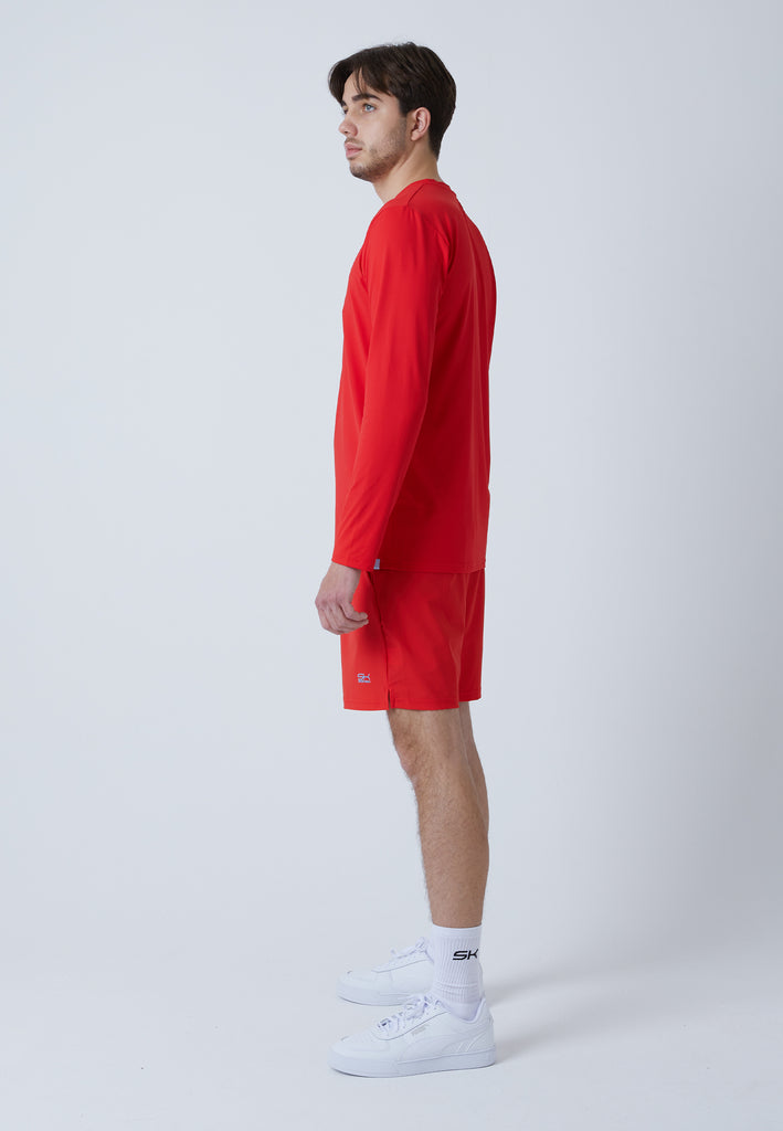 Jungen & Herren und Gender Tennis Rundhals Longsleeve Shirt, rot von SPORTKIND
