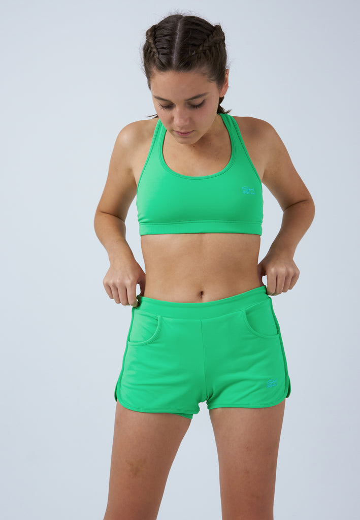 Mädchen & Damen und Gender Tennis Shorts 2-in-1, grün von SPORTKIND