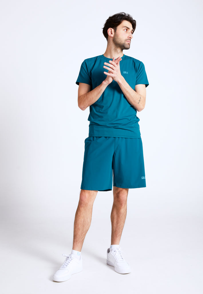 Jungen & Herren Tennis Shorts lang, petrol grün von SPORTKIND