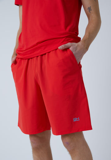 Jungen & Herren und Gender Tennis Shorts lang, rot von SPORTKIND