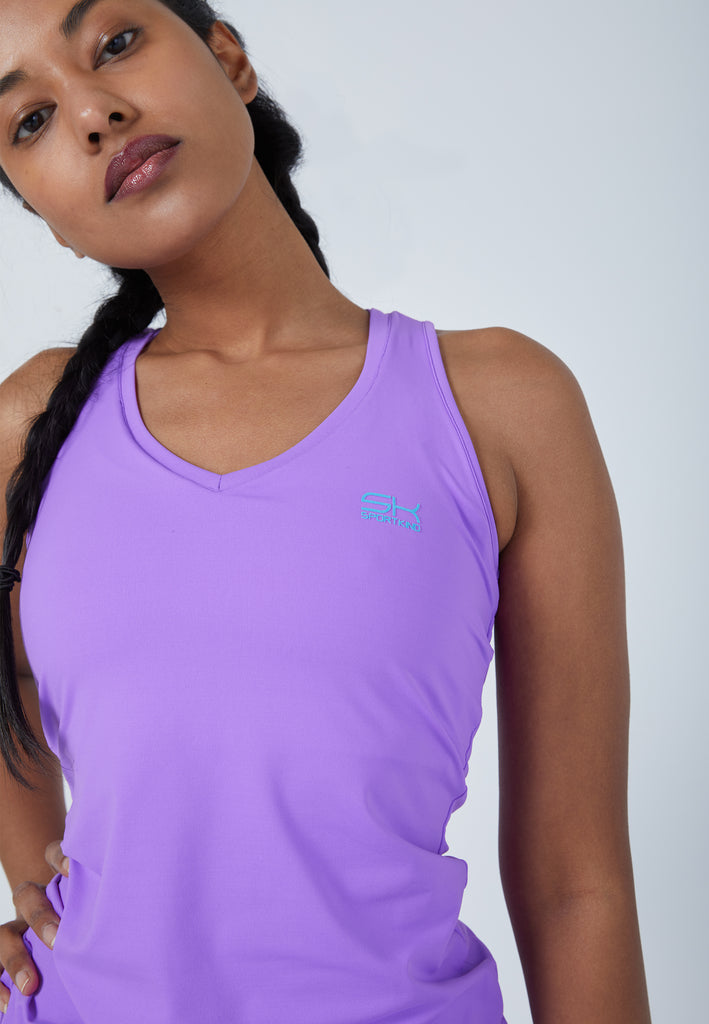 Mädchen & Damen und Gender Tennis Tanktop V-Neck, lila von SPORTKIND