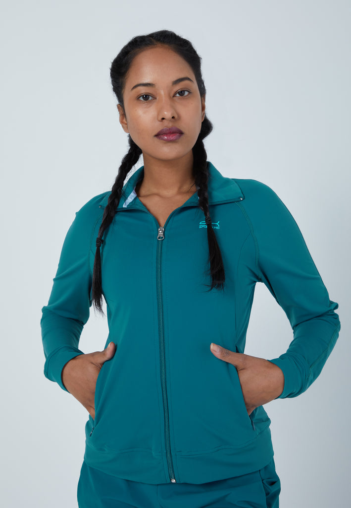 Mädchen & Damen und Gender Tennis Trainingsjacke, petrol grün von SPORTKIND