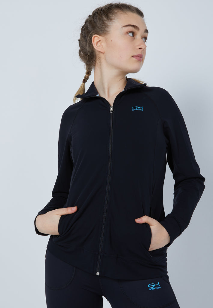 Mädchen & Damen und Gender Tennis Trainingsjacke, schwarz von SPORTKIND