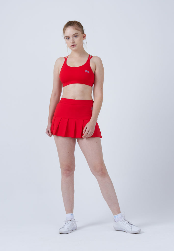 Mädchen & Damen und Gender Tennisrock mit Falten / Skort, rot von SPORTKIND