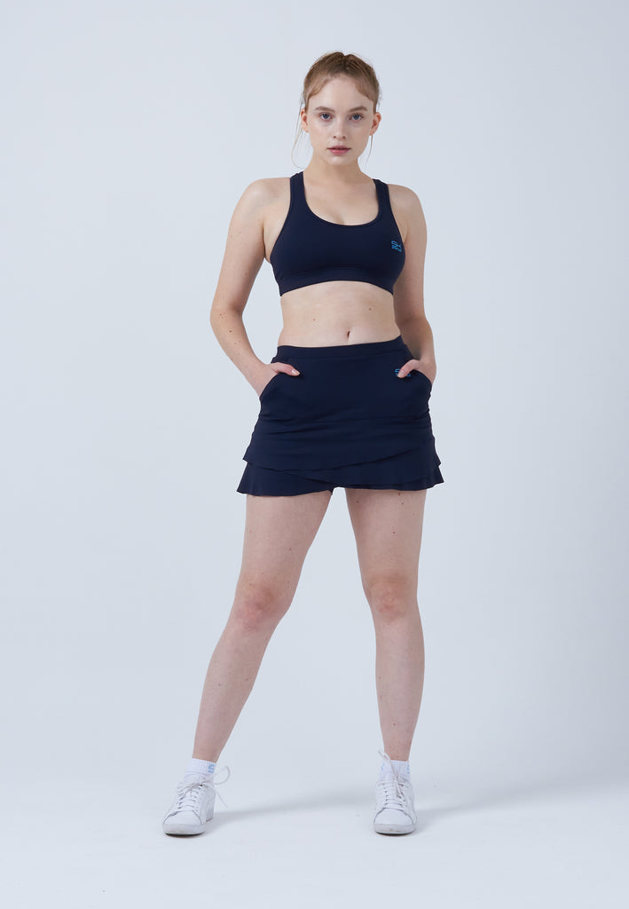 Mädchen & Damen und Gender Tulip Tennisrock / Skort mit Taschen, navy blau von SPORTKIND