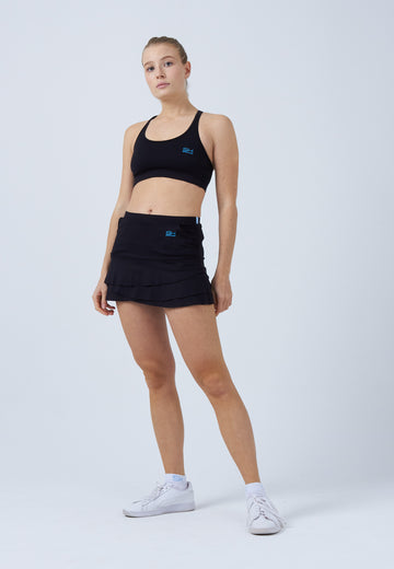 Mädchen & Damen und Gender Tulip Tennisrock / Skort mit Taschen, schwarz von SPORTKIND